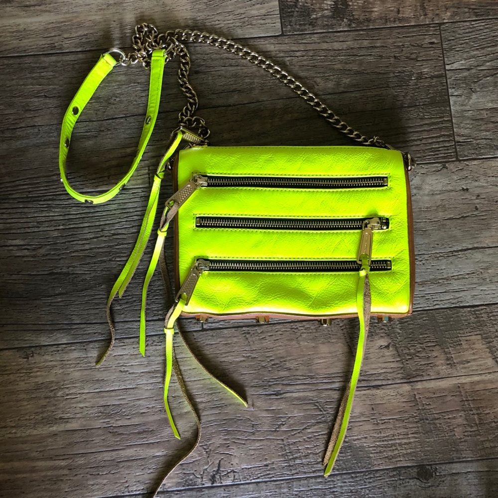 Rebecca Minkoff Mini 5 Zip Crossbody Neon Yellow